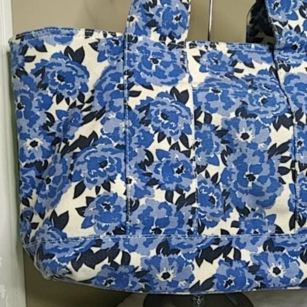 Large Tommy Hilfiger Natalie Painted Floral Weekender Tote Shoulder Bag Canvas - Picture 4 of 10